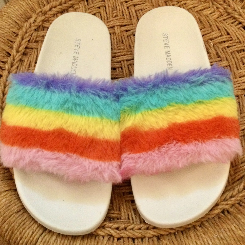 Steve Madden Softey Faux Fur Slide